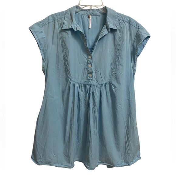 Free People Dreamers Babydoll-Inspired Mini Dress Women's Size S Icy Blue Boho - Picture 4 of 16